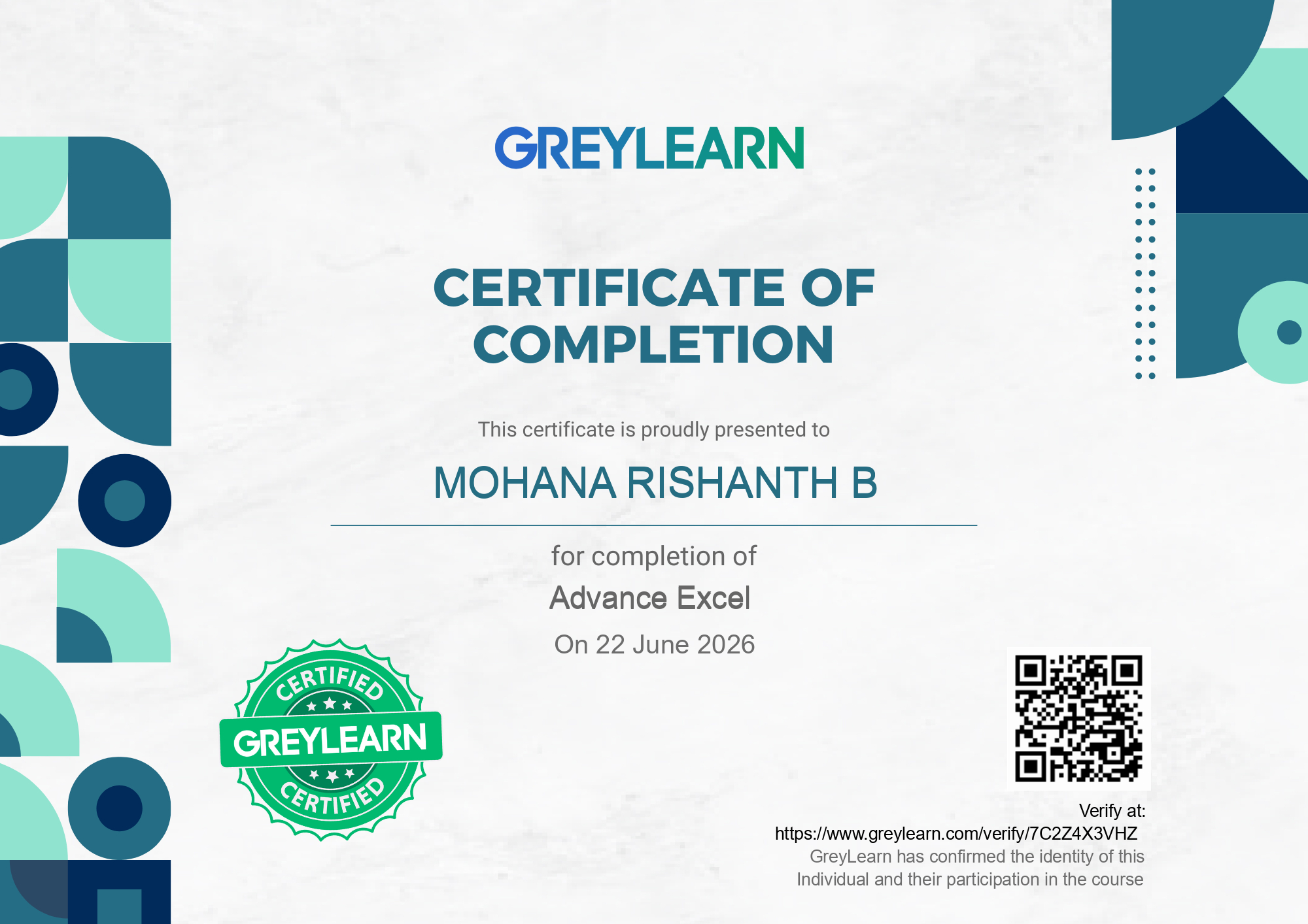 Course Certificate